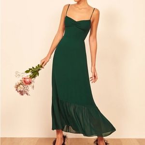 Reformation Emersyn Dress in Emerald